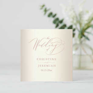 Elegante Rose Gold Script Shiny Champagne Wedding Programm