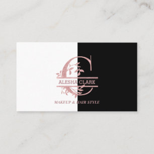 Elegante Rose Gold Split Custom Monogram Letter C Visitenkarte
