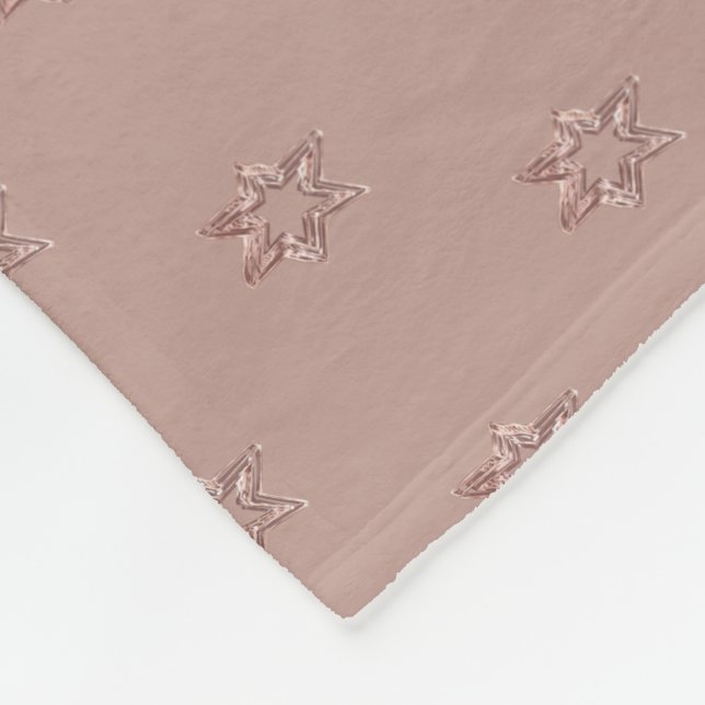 Elegante Rose Gold Stars Muster Weihnachten Fleecedecke (Ecke)