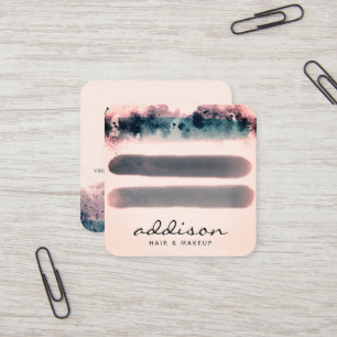 Elegante Rose Gold Torquoise Wasserfarben Schlagan Quadratische Visitenkarte