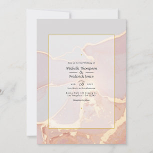 Elegante Rose Gold und Blush Alkohol Hochzeit Einladung