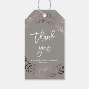 Elegante Rose Gold und Gray Brautparty Vielen Dank Geschenkanhänger