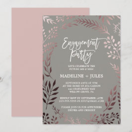Elegante Rose Gold und Gray Engagement Party Einladung