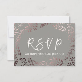 Elegante Rose Gold und Gray Song Request RSVP Card Karte