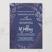 Elegante Rose Gold und Marine | Blendrahm