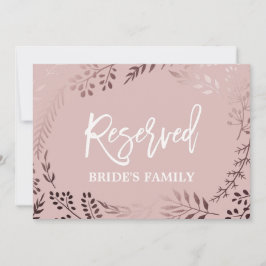 Elegante Rose Gold und Rosa Hochzeit "Reserviert" 