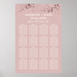 Elegante Rose Gold und Rosa Hochzeitsstift Poster