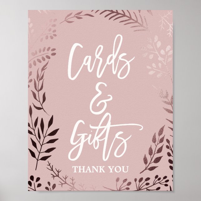 Elegante Rose Gold und Rosa Karten & Geschenke Unt Poster (Vorne)