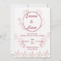 Elegante Rose Gold Wedding Einladung - Minimalisti