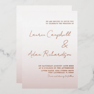 Elegante Rose Gold Wedding Folieneinladung