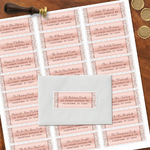 Elegante Rose Gold Wedding Guest Address Labels