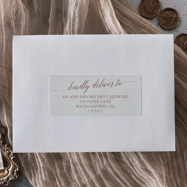 Elegante Rose Gold Wedding Guest Address Labels (Von Creator hochgeladen)