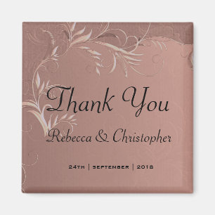 Elegante Rose Gold Wedding Vielen Dank Magnet