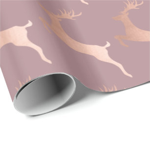 Elegante Rose Gold Weihnachtsmann-Muster Geschenkpapier