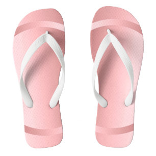 Elegante Rose Gold White Template Trendy Modern Flip Flops