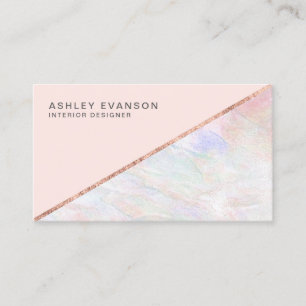 Elegante Rose Golden Foil und Opal Blush Rosa Visitenkarte
