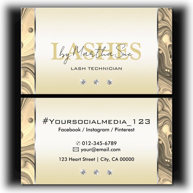 Elegante Rose Golden Golden Marburg mit Diamanten Visitenkarte (Von Creator hochgeladen)