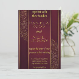 Elegante Rose Goldene Hochzeitsreise Einladung