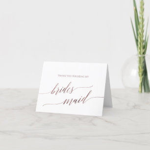 Elegante Rose Goldene Kalligrafie Dankeskarte