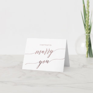 Elegante Rose Goldene Kalligrafie Marry You Karte