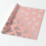 Elegante Rose Goldenes und rosa Weihnachtsbaummust Geschenkpapier<br><div class="desc">Weihnachtsmuster in Imitaten Rose Gold & Rosa.</div>