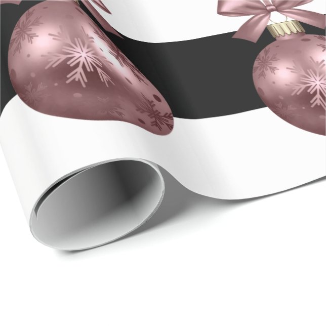 Elegante Rose Goldenes Weihnachtsgeschenk Geschenkpapier (Rolleneckpunkt)