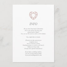 Elegante Rose Goldherz-Info/Detailkarte