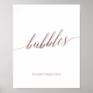 Elegante Rose Goldkalligraphie Blasen Zeichen Poster