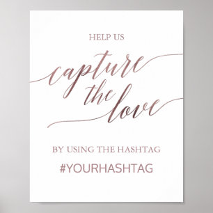 Elegante Rose Goldkalligraphie Capture Die Liebe Poster