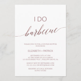 Elegante Rose Goldkalligraphie I Do Barbecue Einladung
