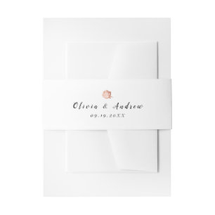 Elegante Rose Goldmedaille Minimalistische Hochzei Einladungsbanderole