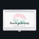 Elegante Rose Goldminze Glitzer Lippen Make-up Visitenkarten Dose<br><div class="desc">Stilvolles Make-up-Design mit Imitaten Glitzer Textur Lippen und eleganten Kalligraphie Schriftart.</div>