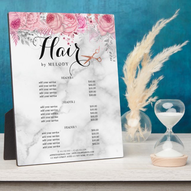 Elegante Rose Goldschere Fotoplatte (Seite)