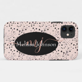 Elegante Rose Goldschrift auf Black Case Mate