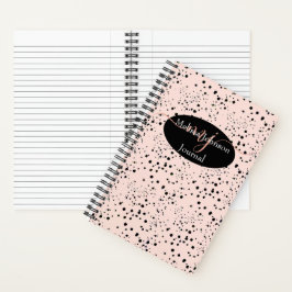 Elegante Rose Goldschrift auf Black Journal Notizbuch