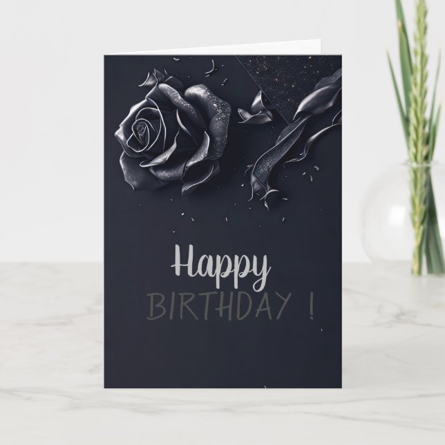 Elegante Rose Gothic Geburtstag Karte (Vorderseite)