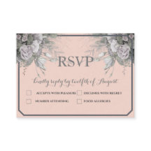 Elegante Rose Gray & Gray Menü UAWG Postkarte