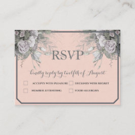 Elegante Rose Gray & Gray Menü UAWG Postkarte