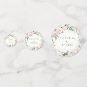 Elegante Rose Grün Gold Glitzern Hochzeit Konfetti