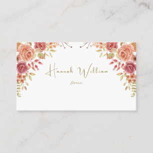 Elegante Rose Herbst Wasserfarben Visitenkarte