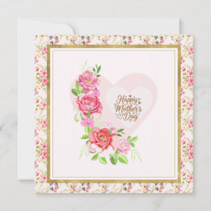 Elegante Rose Herz Alles Gute zum Muttertag Karte