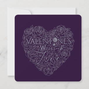 Elegante Rose Herz Valentinstag Lila Feiertagskarte