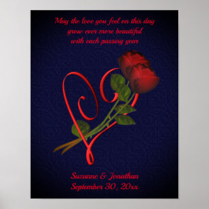 Elegante Rose Herzenssehen oder Jubiläum Poster