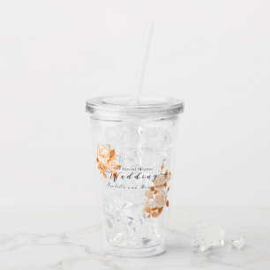 Elegante Rose Hochzeit Acryltrinkbecher