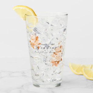 Elegante Rose Hochzeit Glas