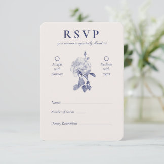 Elegante Rose Hochzeit RSVP Karte
