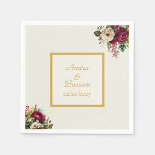 Elegante Rose Hochzeit Serviette