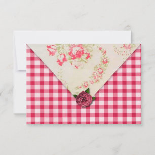 Elegante Rose-Hochzeitsempfangs-RSVP Einladung