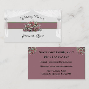 Elegante Rose Hochzeitsplaner-Visitenkarte Visitenkarte