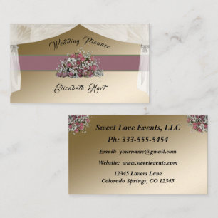 Elegante Rose Hochzeitsplaner-Visitenkarte Visitenkarte